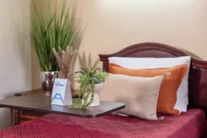 A residents bedside at Oak River