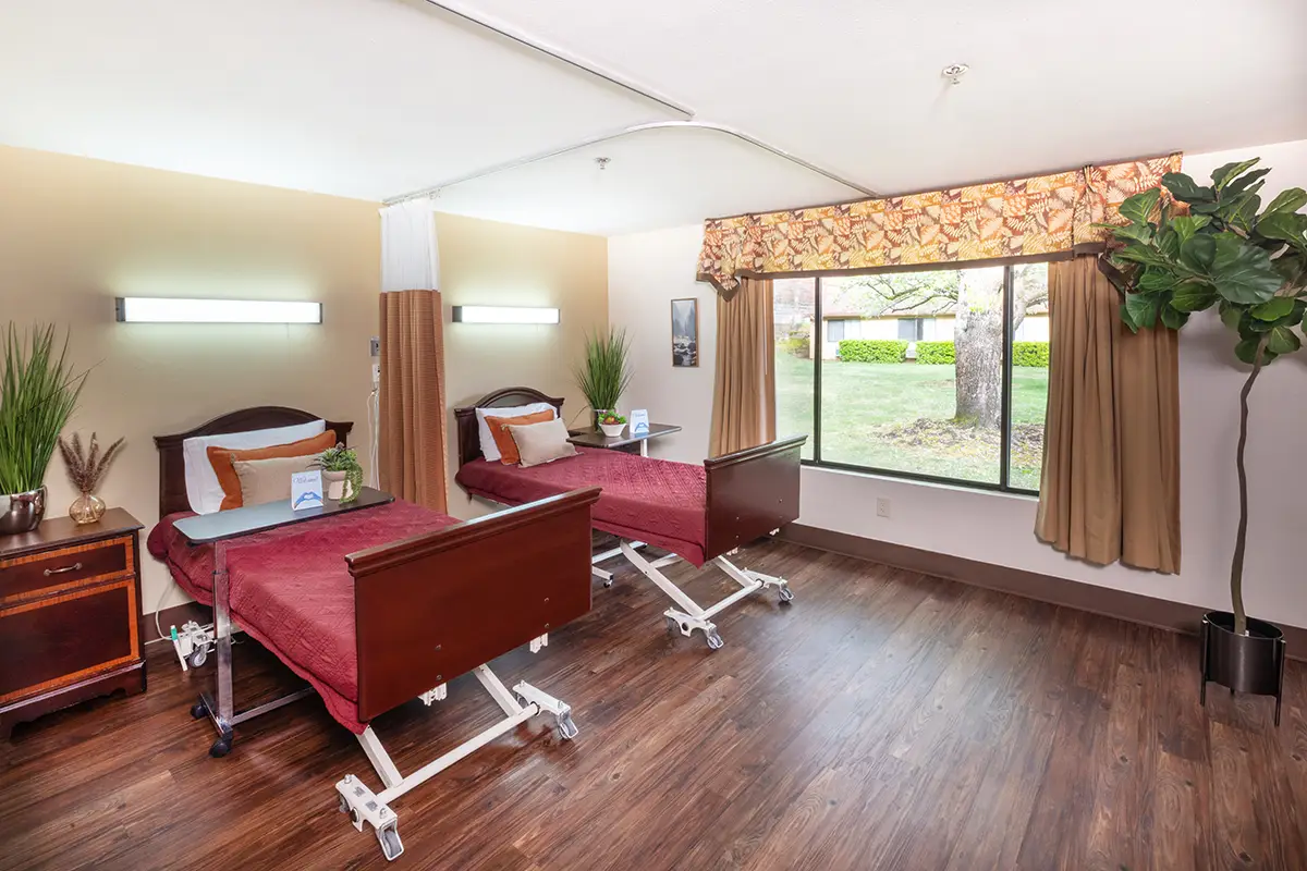 A residents semi private room at Oak River