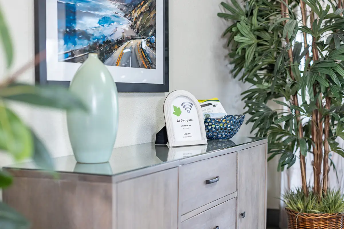 A decorative shelf at Oak River